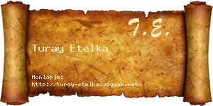 Turay Etelka névjegykártya